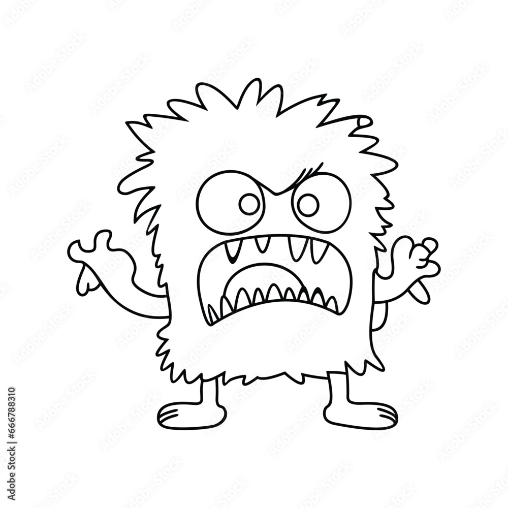 Monster funny character hand draw cartoon style Monster funny character hand draw cartoon style