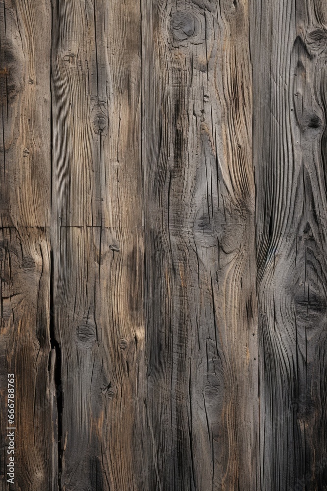 Fototapeta premium Weathered barn wood with a rugged texture and prominent knots