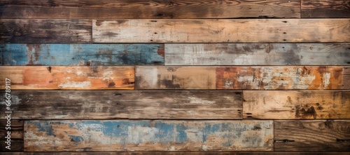 A backdrop featuring repurposed and recycled wood planks that contribute to its aged and well-worn texture