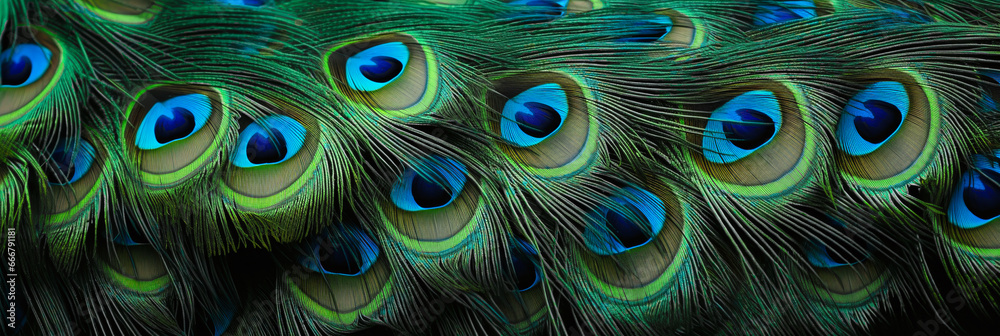 Obraz premium banner peacock feather background