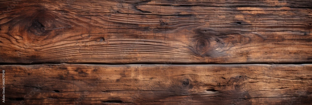 Naklejka premium The backdrop highlights the distinct and rich grain pattern in the dark wood