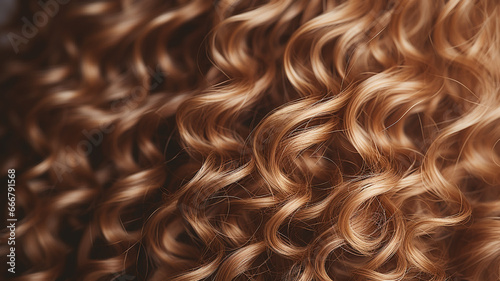 close-up hair of red curly girls