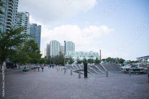 Beautiful view of Toronto Central Waterfront in Downtown Toronto in Toronto, Canada © marinadatsenko