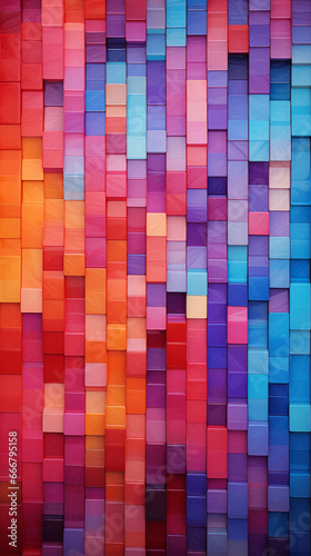 A vibrant array of colorful squares on a background