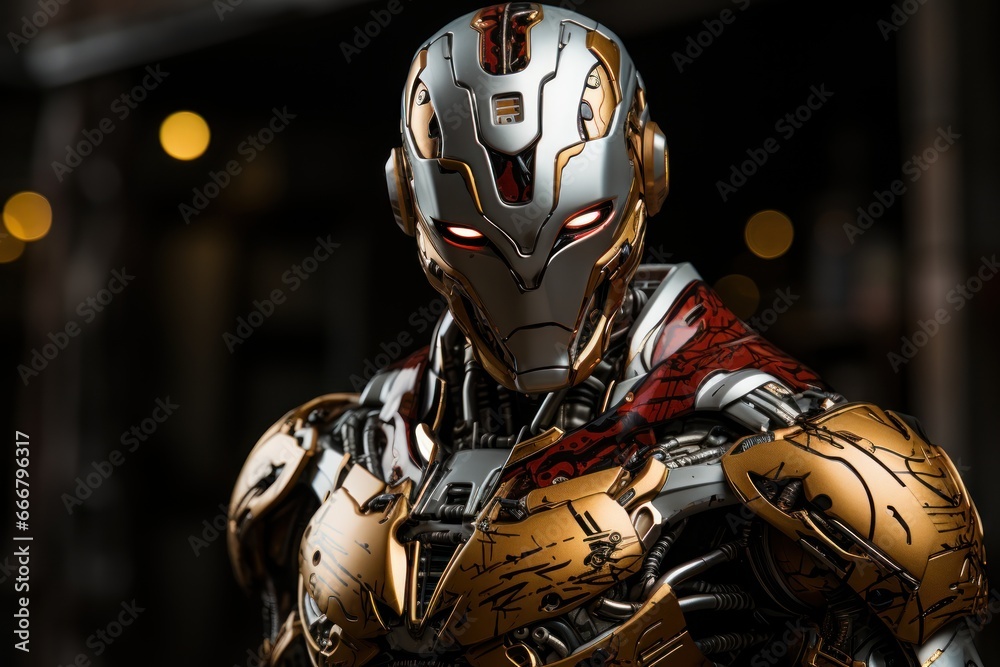 Futuristic cyborg, robotic technology, armor concept