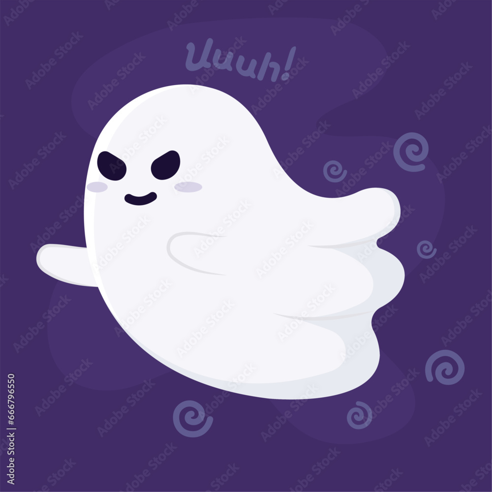 Isolated cute halloween ghost character Vector Isolated cute halloween ghost character Vector