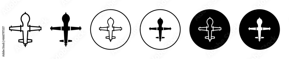military drone icon. remote control wireless army drone symbol set. Defense predator drone plane vector sign. Smart spy airplane or drone uav line logo military drone icon. remote control wireless army drone symbol set. Defense predator drone plane vector sign. Smart spy airplane or drone uav line logo