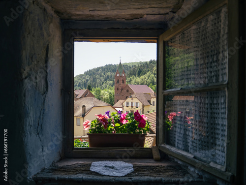 Valokuva From a unique vantage point inside a troglodyte dwelling, an open window offers