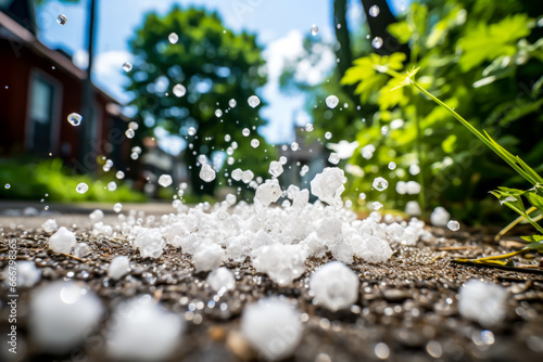 Fotografia hailstones , xtreme weather caused by climate change