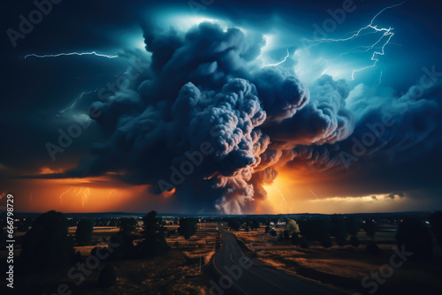 thunderstorm , xtreme weather caused by climate change. different types of weather