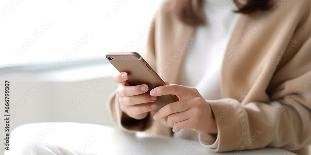 Woman's hands holding a smartphone, lifestyle Woman's hands holding a smartphone, lifestyle
