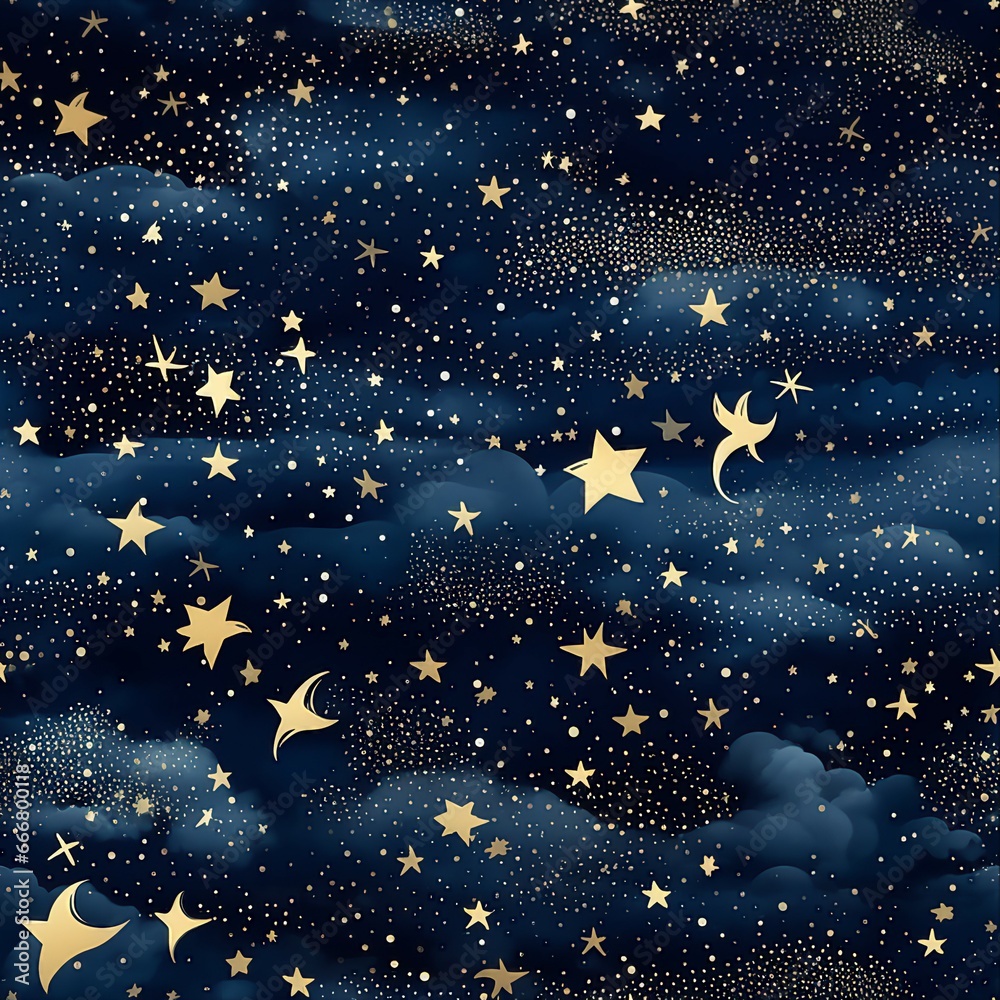 Glittering Starry Night Skies Pattern Glittering Starry Night Skies Pattern