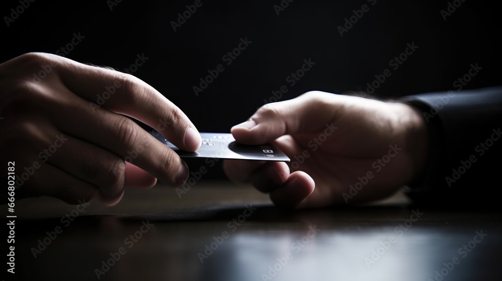 Two hands close.up exchanging a credit card to make a payment. Two hands close.up exchanging a credit card to make a payment.