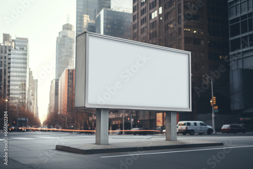 Urban street signage for announcing and marketing, marketing, billboard, blank white space for advertising and displaying posters and signage announcement