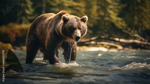 Animal photography. Big Bear in nature.