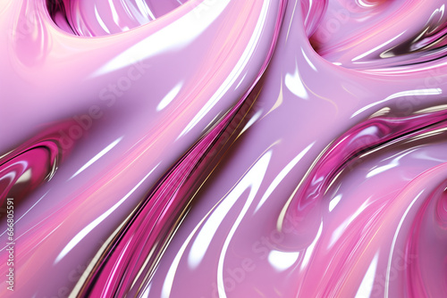 Background Liquid Metal. Fluid metal curve shape. Abstract waves. Wavy gradient holographic iridescent foil. Multicolored vivid wallpaper.