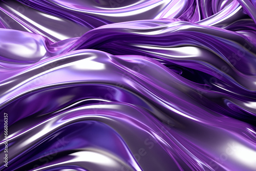 Background Liquid Metal. Fluid metal curve shape. Abstract waves. Wavy gradient holographic iridescent foil. Multicolored vivid wallpaper.