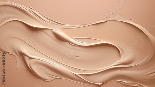 Pure Liquid cream texture smooth creamy cosmetic product background. cream texture for backdrop. foundation strokes background, Makeup creamy texture. Skin tone cosmetic product. photo