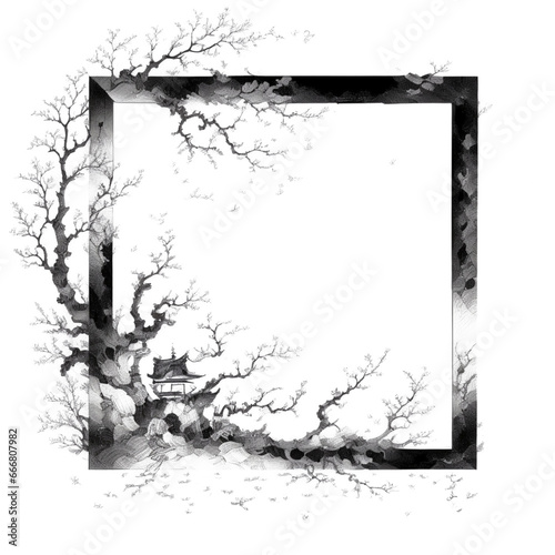Dry tree border frame PNG image transparent background