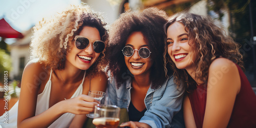 group of friends taking a selfie on vacation