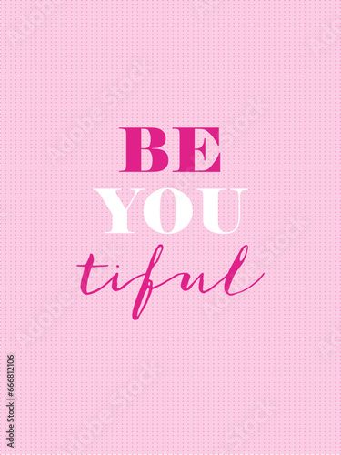 Affirmation pink barbie background vector. Wallpaper design with text. Illustration for prints, wall art, cover, wrapping, poster