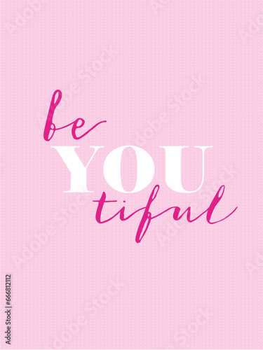 Affirmation pink barbie background vector. Wallpaper design with text. Illustration for prints, wall art, cover, wrapping, poster