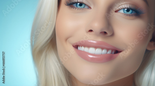 Stunning young woman with perfect skin and teeth. Beauty concept