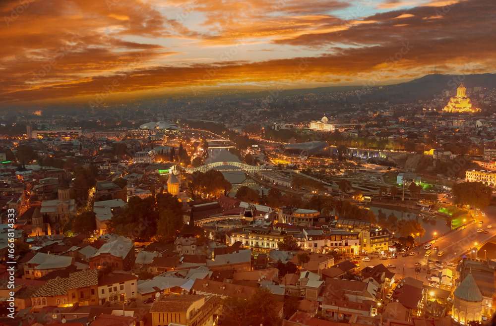 night view of Tbilisi