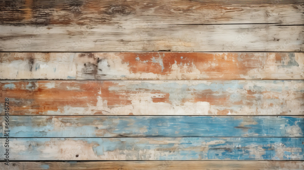 A detailed shot of a weathered wooden wall with a rustic color palette A detailed shot of a weathered wooden wall with a rustic color palette