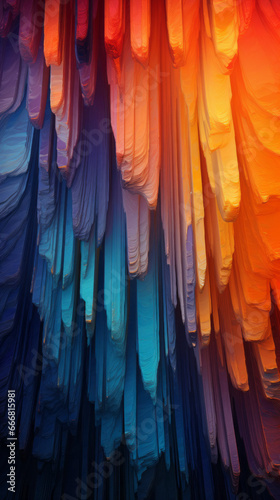 A breathtaking display of vibrant colors on the ceiling of a cave