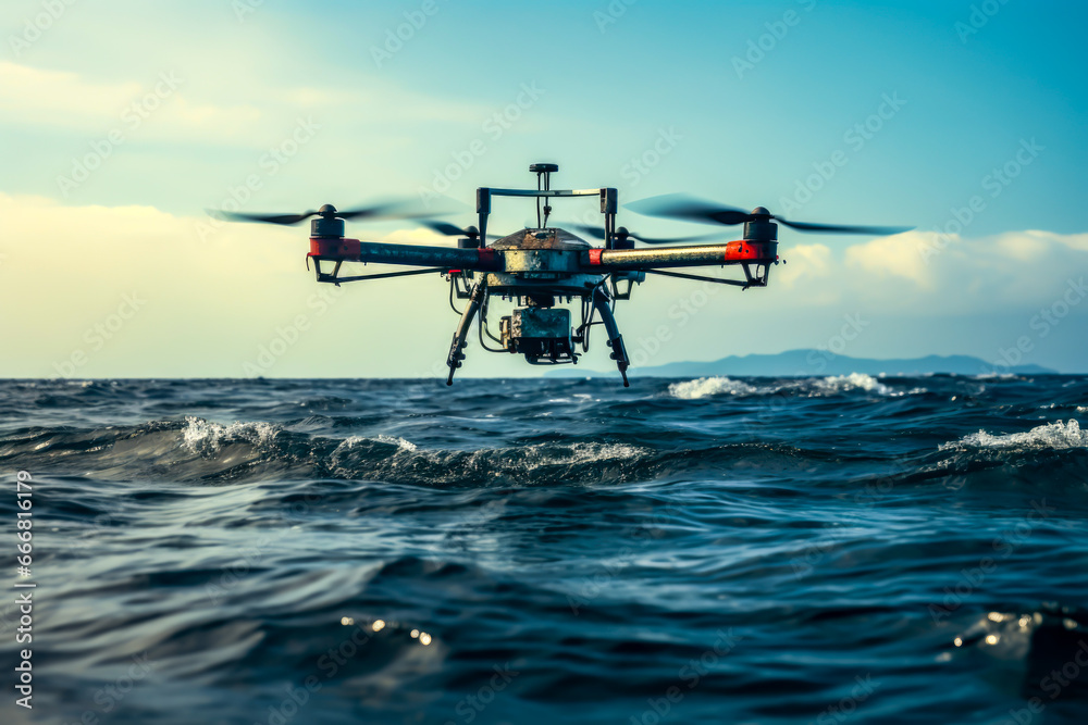 A drone acroos the ocean