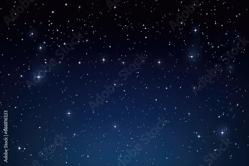 Beautiful starry night sky. Evening panorama in blue tones
