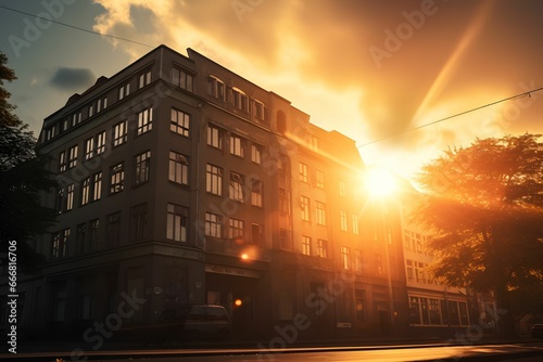 Bürogebäude in der morgendlichen Sonne © kashiStock