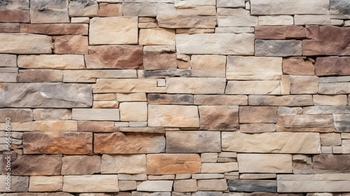 A vibrant mosaic of rocks forming a textured stone wall