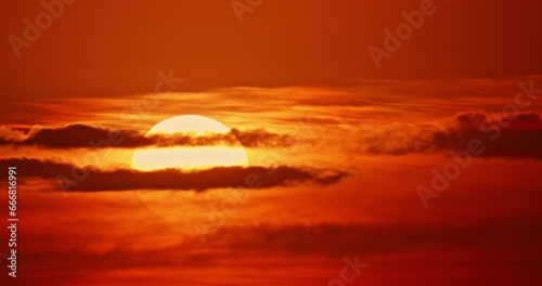 Sun fast setting down red sky, beautiful nature sunset 4K Dubai video