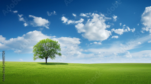 green field tree and blue skygreat