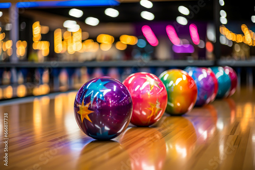 a bowling balls in the court sport scene, world sports