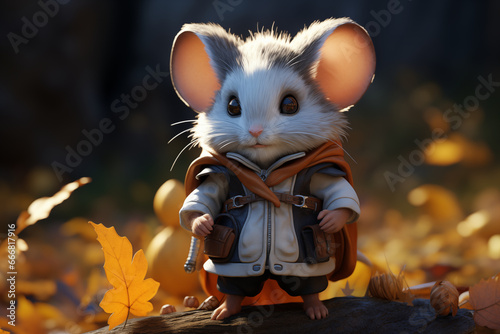 mouse in a the garden 3d character