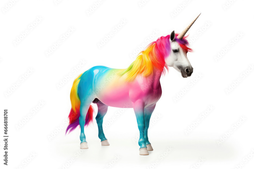 colorful unicorn isolated on white background