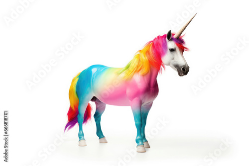 colorful unicorn isolated on white background