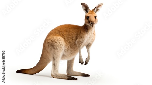 Kangaroo standing on white background. AI generated image