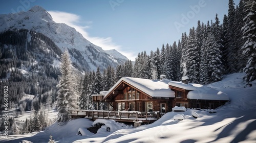Wooden country chalet in th...