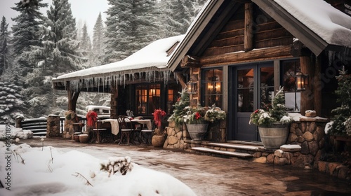 Wooden country chalet in th...