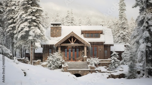 Wooden country chalet in th...