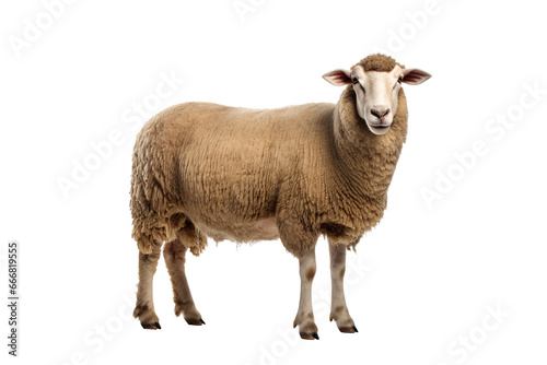 sheep and lamb standing sideways  isolated on white background. Png file