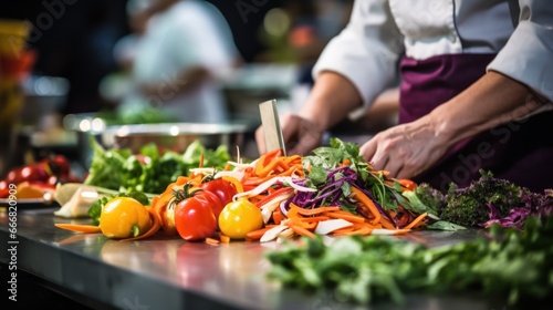 Chefs showcase their culinary skills in a cooking contest