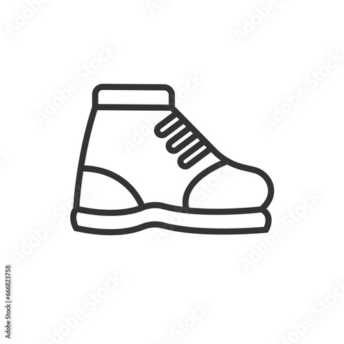 Boots line icon, adventure footwear graphic
