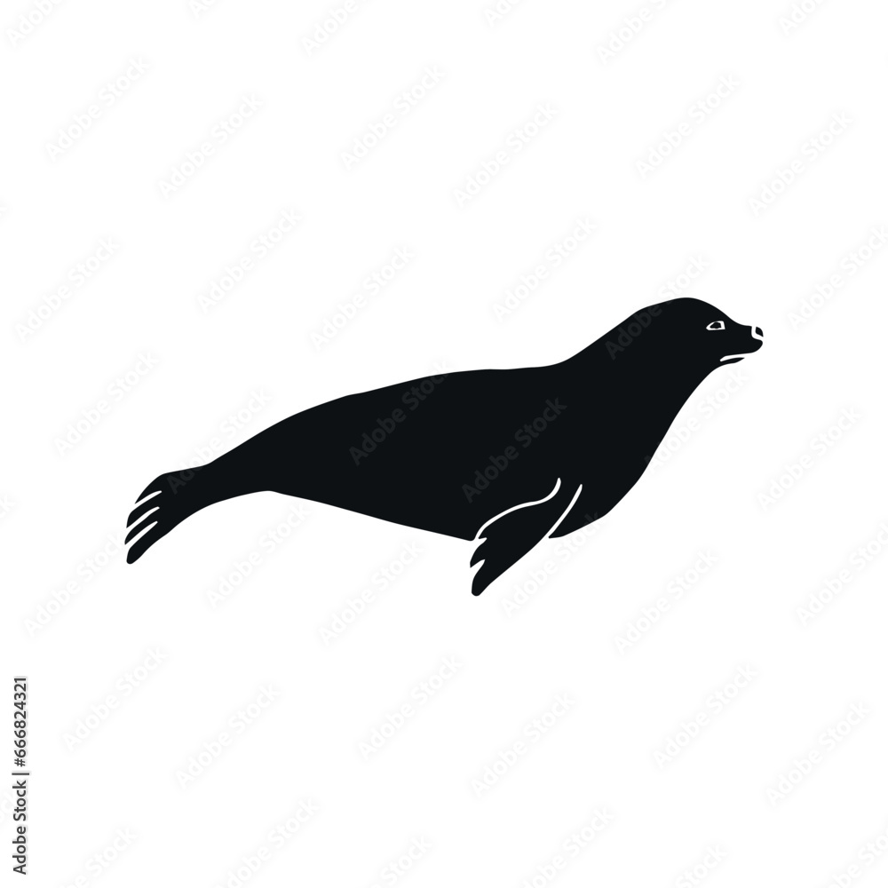 Vector hand drawn doodle sketch seal isolated on white background