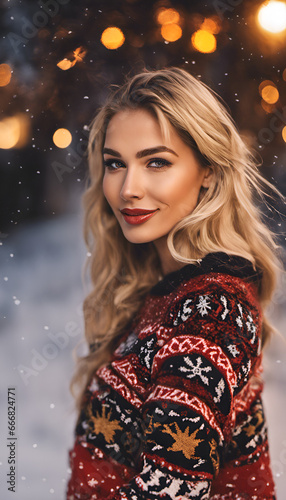 Snowy Holiday Sweater Babe