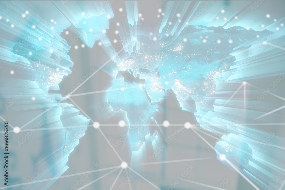 Double exposure of digital map and strategy concept Double exposure of digital map and strategy concept